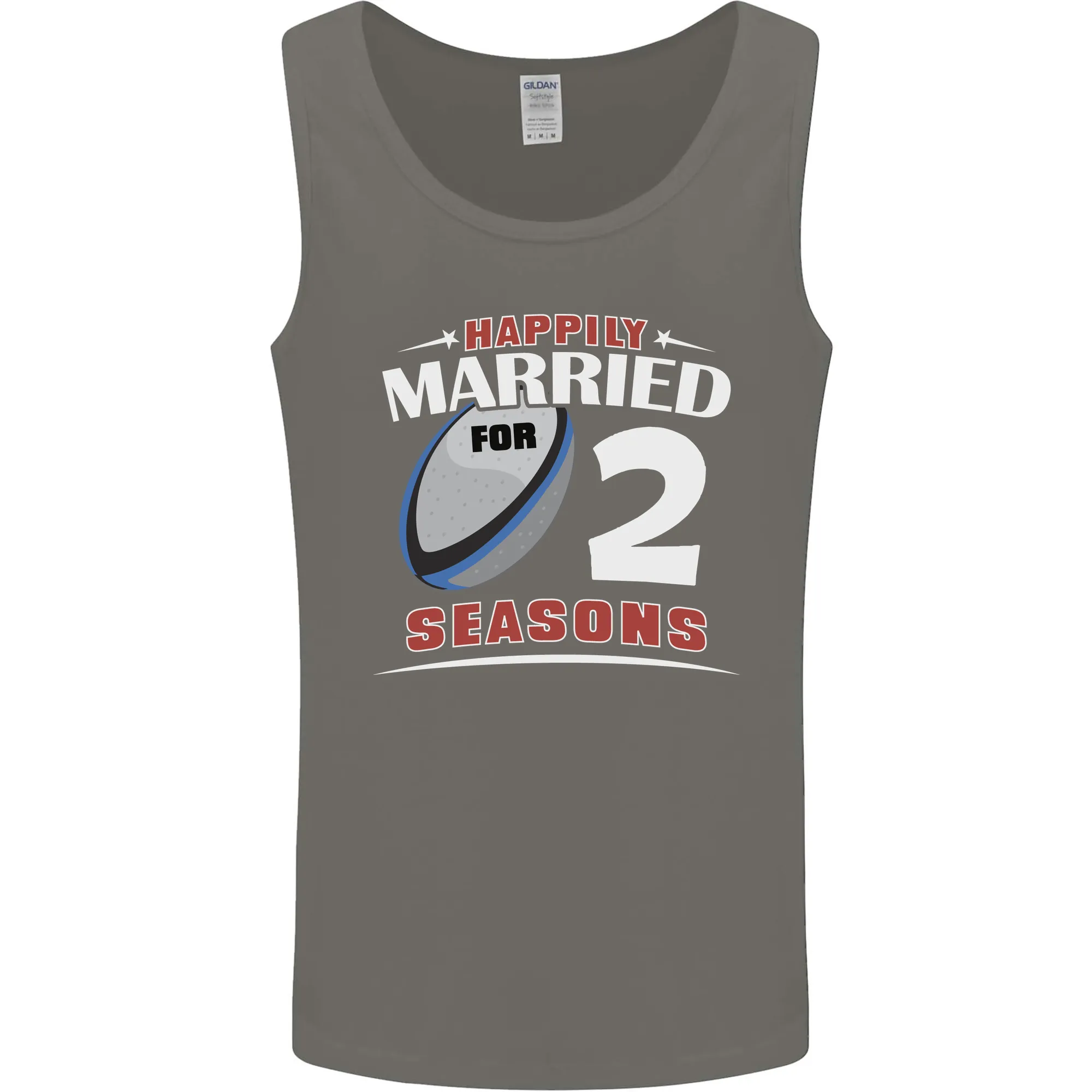 2 Year Wedding Anniversary 2nd Rugby Mens Vest Tank Top