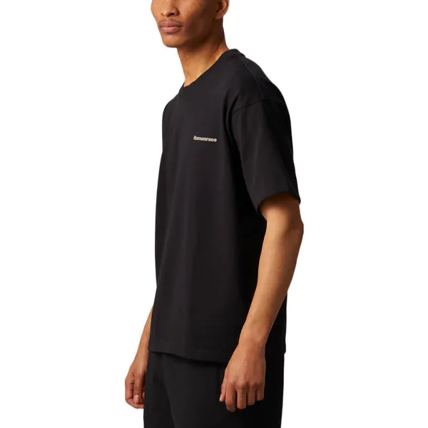 adidas originals x Pharrell Williams Crossover Casual Breathable Sports T-Shirt Solid Color Short Sleeve Black T-Shirt, black