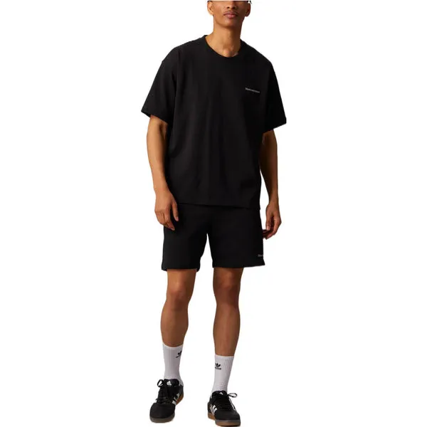 adidas originals x Pharrell Williams Crossover Casual Breathable Sports T-Shirt Solid Color Short Sleeve Black T-Shirt, black