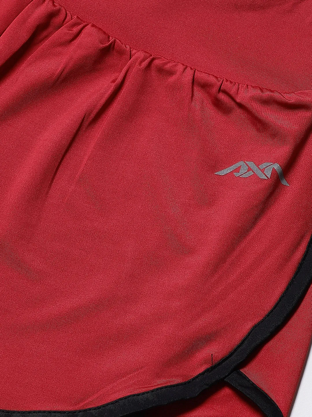 Alcis Women Maroon Black Colourblocked Regular Fit Sports Shorts