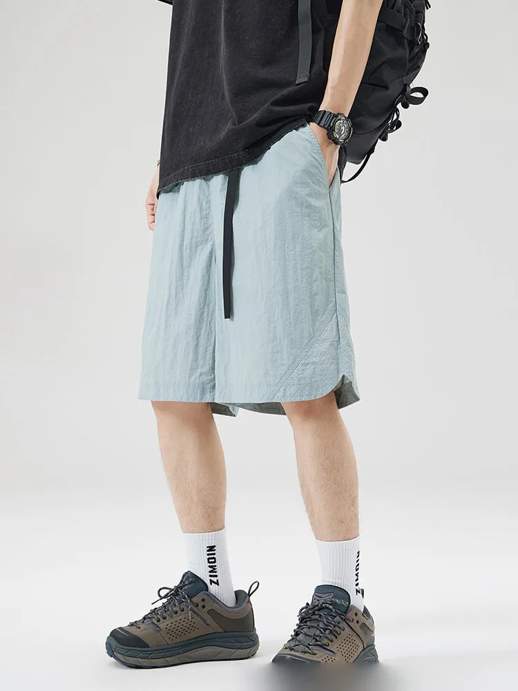 Casual Solid Color Drawstring Shorts