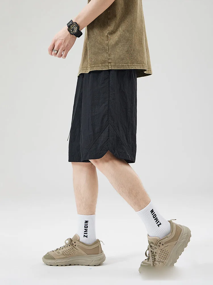 Casual Solid Color Drawstring Shorts