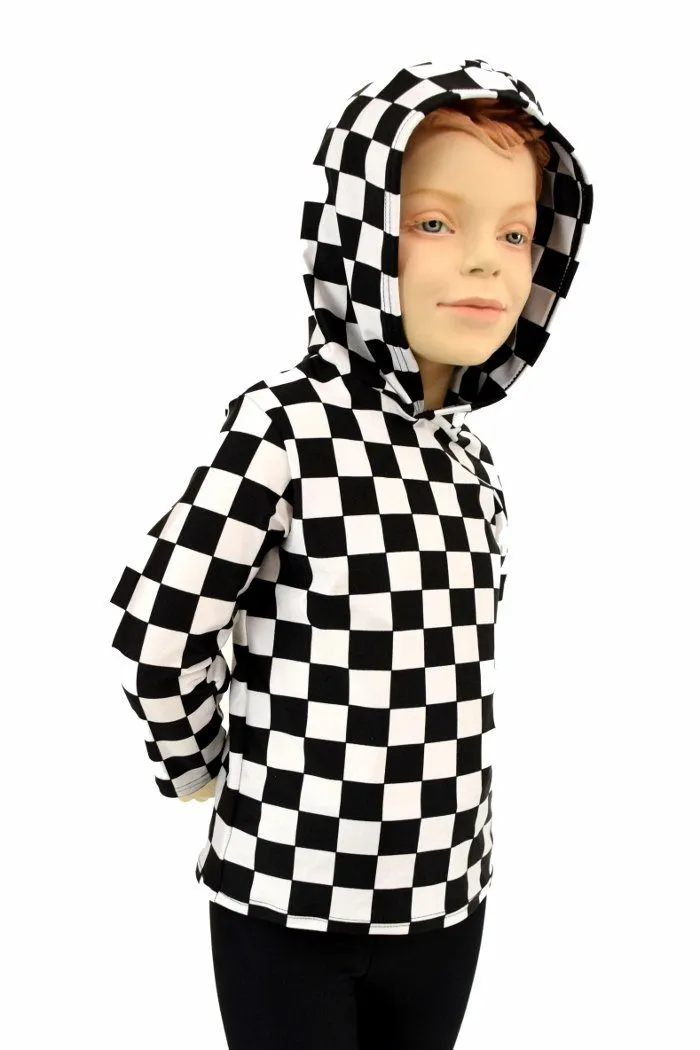 Childrens Black & White Hoodie