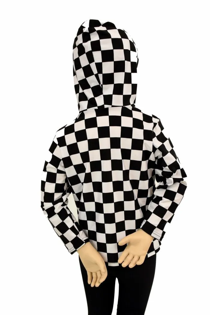 Childrens Black & White Hoodie