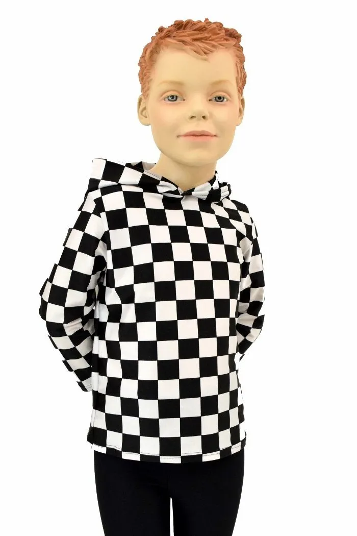 Childrens Black & White Hoodie