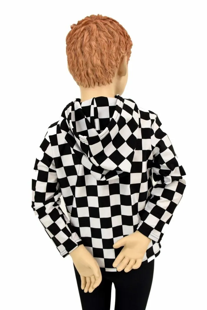 Childrens Black & White Hoodie