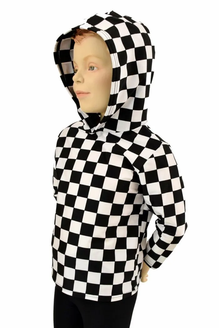 Childrens Black & White Hoodie