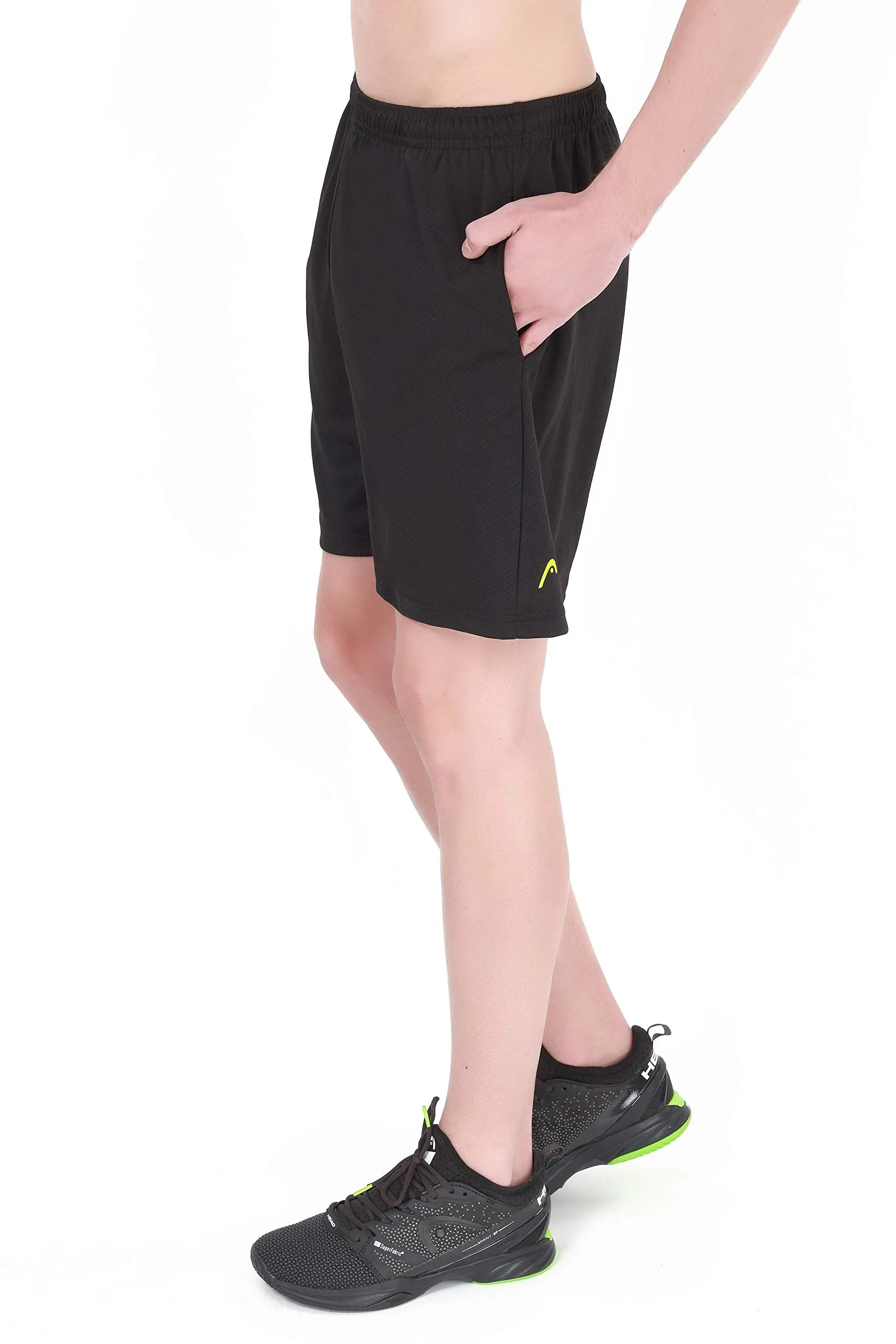 HBS-1092 Polyester Badminton Shorts for Mens | Size - Medium | Colour - Black