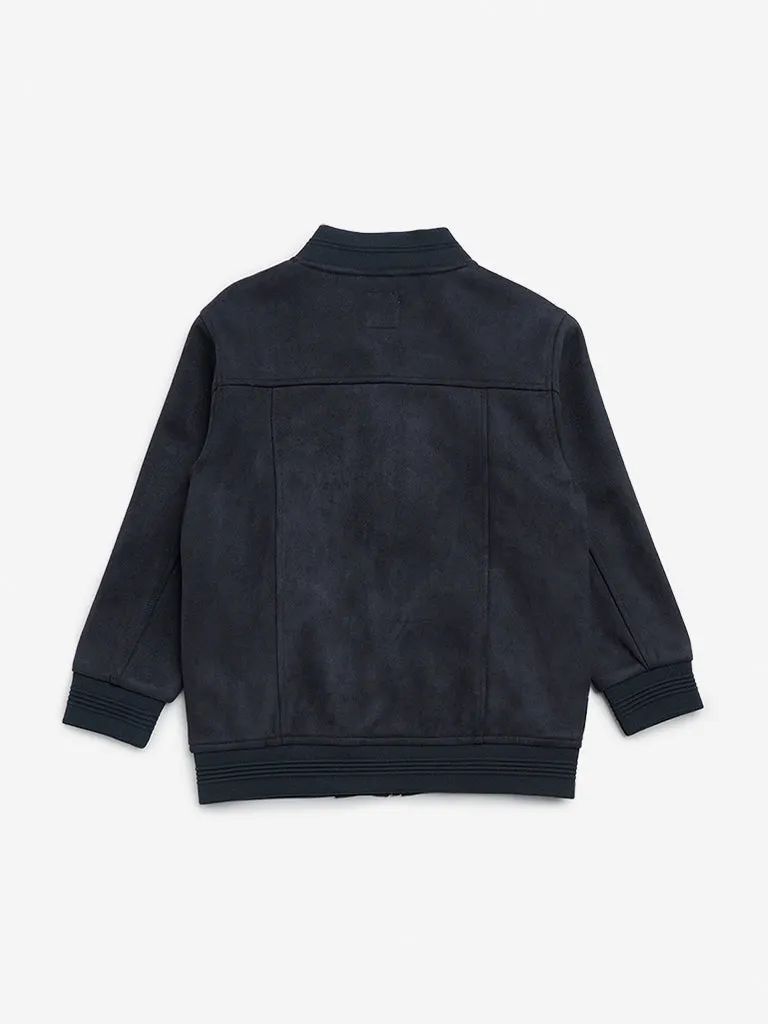HOP Kids Navy Faux-Suede Jacket
