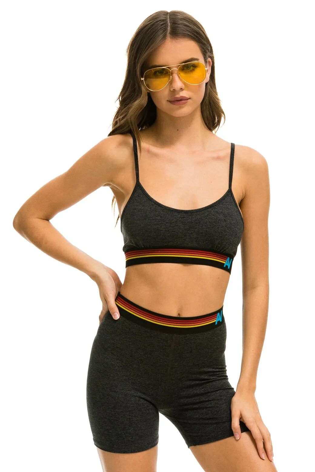 LOGO ADJUSTABLE BRALETTE - CHARCOAL