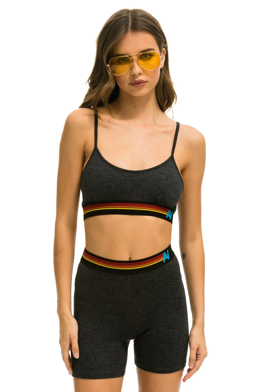 LOGO ADJUSTABLE BRALETTE - CHARCOAL