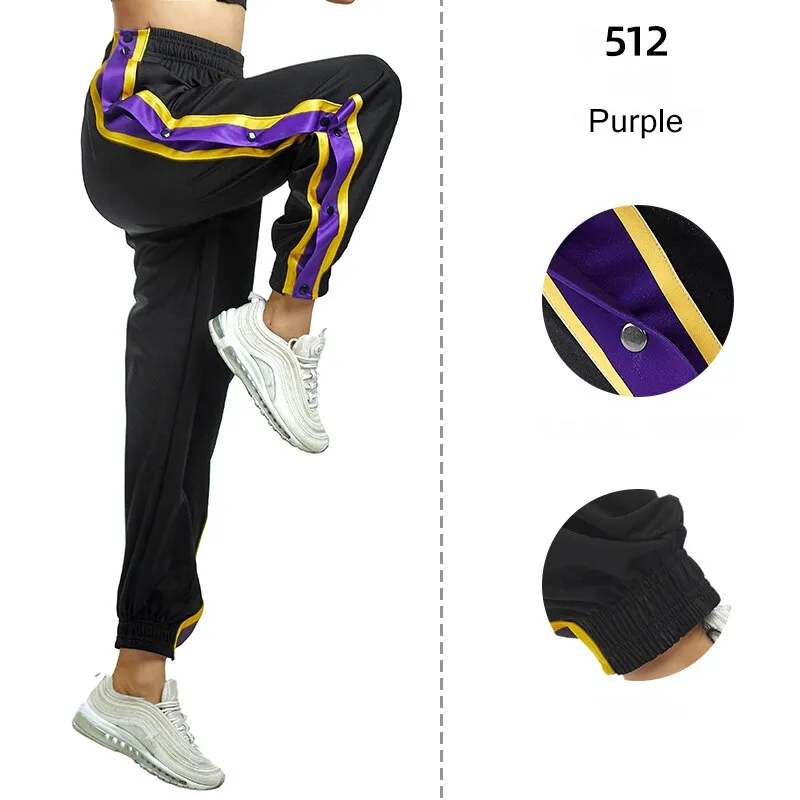 Men and Women Sports Trousers Male Basketball Training Full Open-breasted Autumn Loose Plue Size Buckle Foot Appearance Side