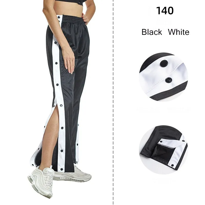 Men and Women Sports Trousers Male Basketball Training Full Open-breasted Autumn Loose Plue Size Buckle Foot Appearance Side