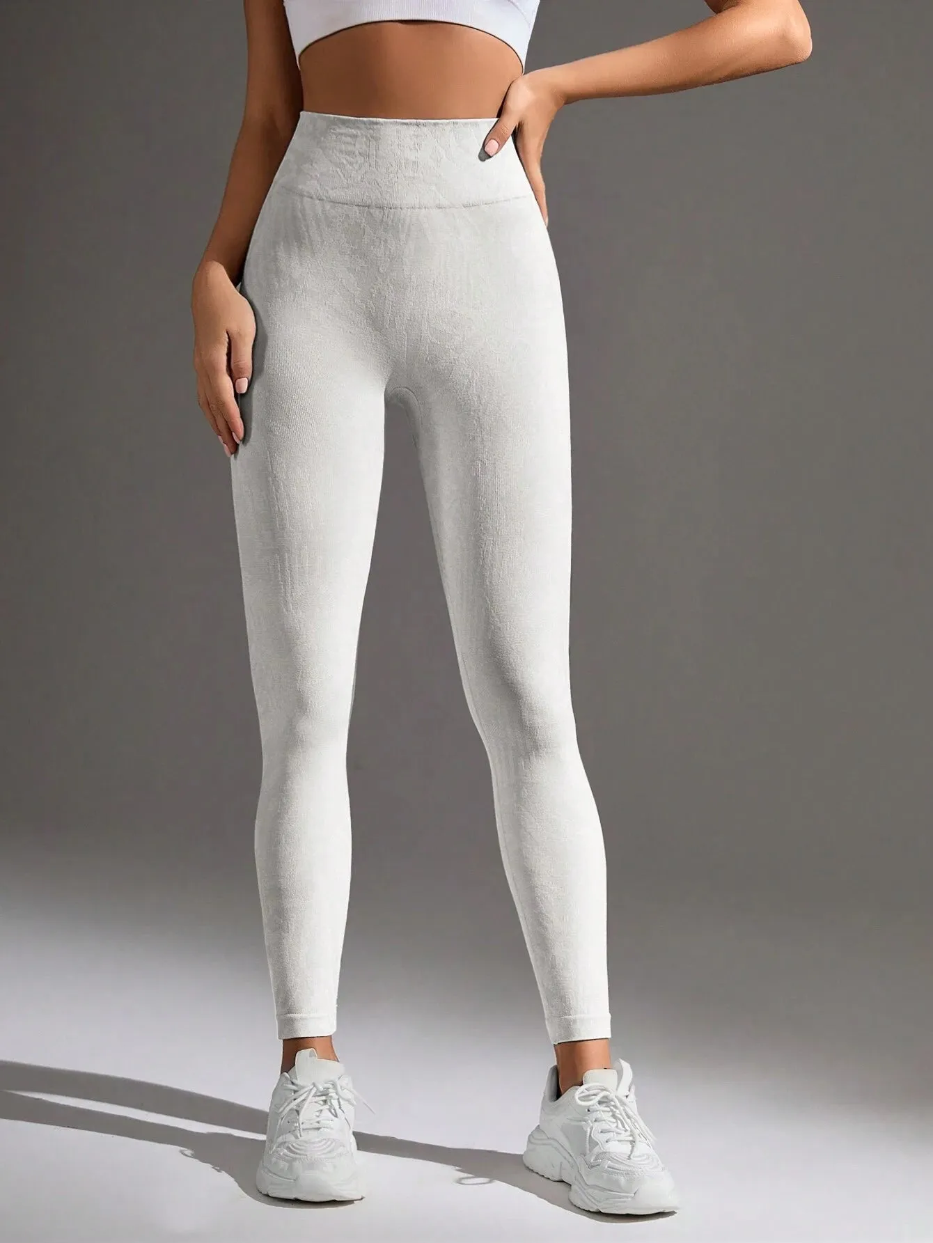 SHEIN Sport Studio Women Simple High Elasticity Seamless Sports Leggings