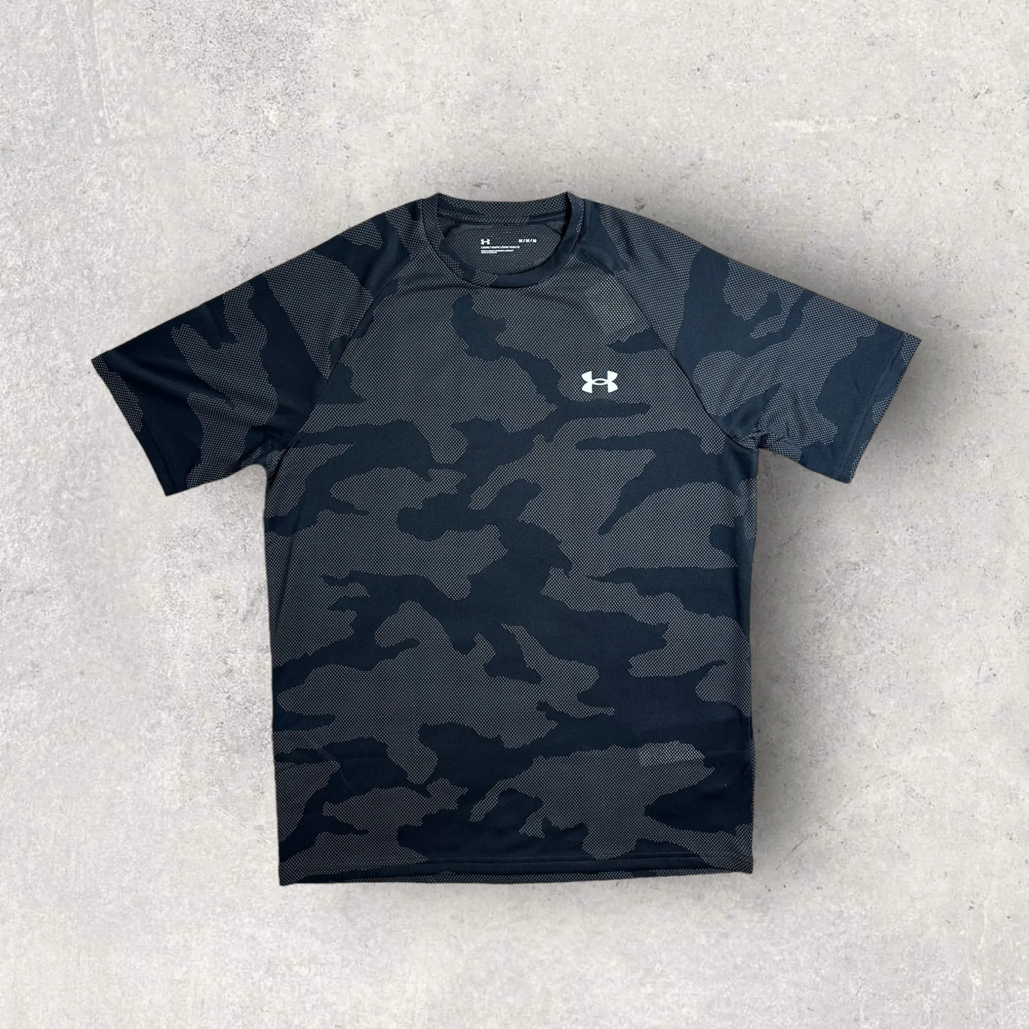 UNDER ARMOUR JACQUARD T-SHIRT - BLACK