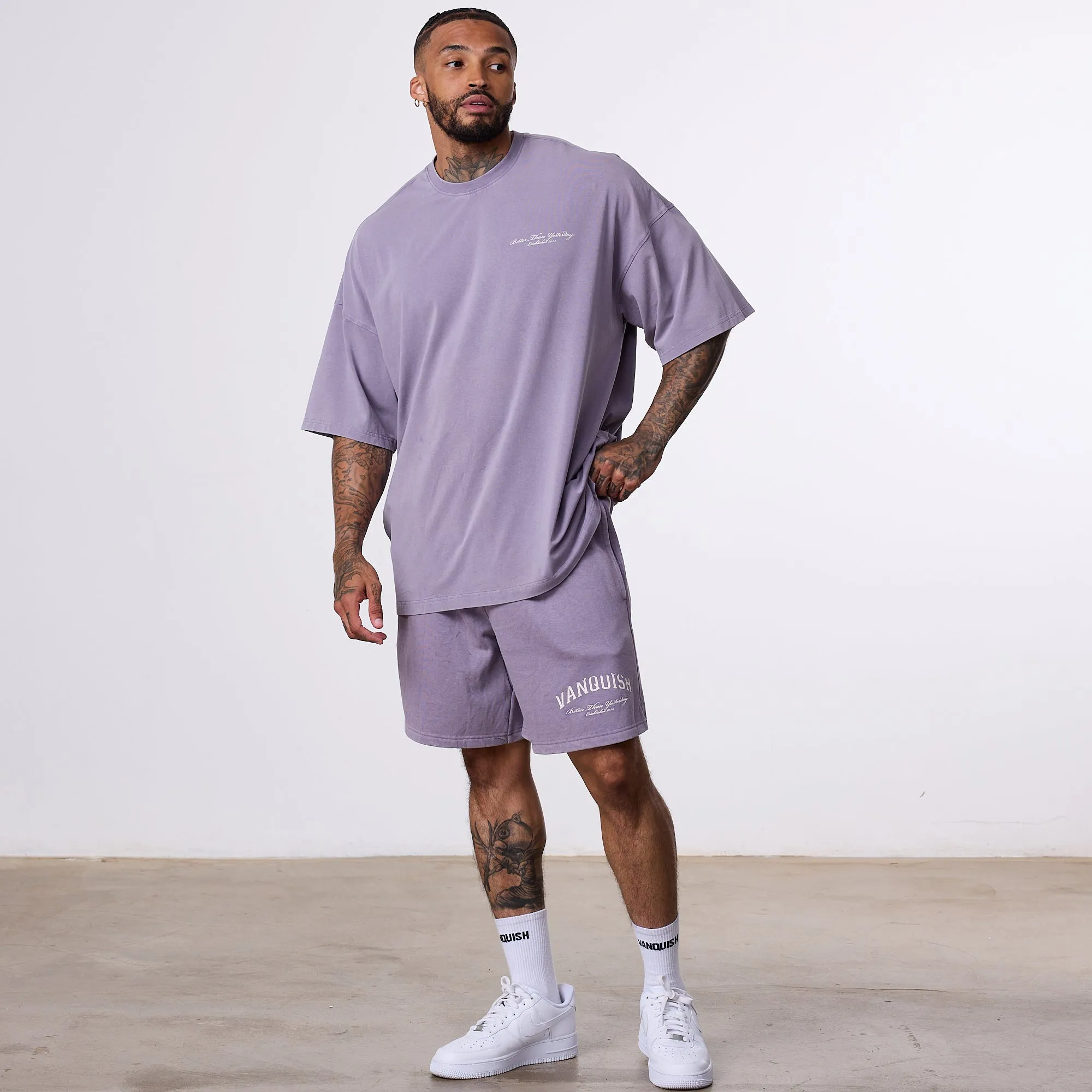 Vanquish Better Than Yesterday Washed Purple Oversized T-Shirt