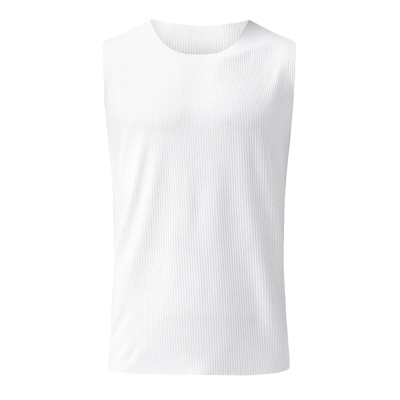 Wiaofellas  -  Summer 2 Piece Suit Man Casual Sleeveless Tank Top   Sports Shorts Solid Thread Print Fitness Tracksuit For Man Cothing